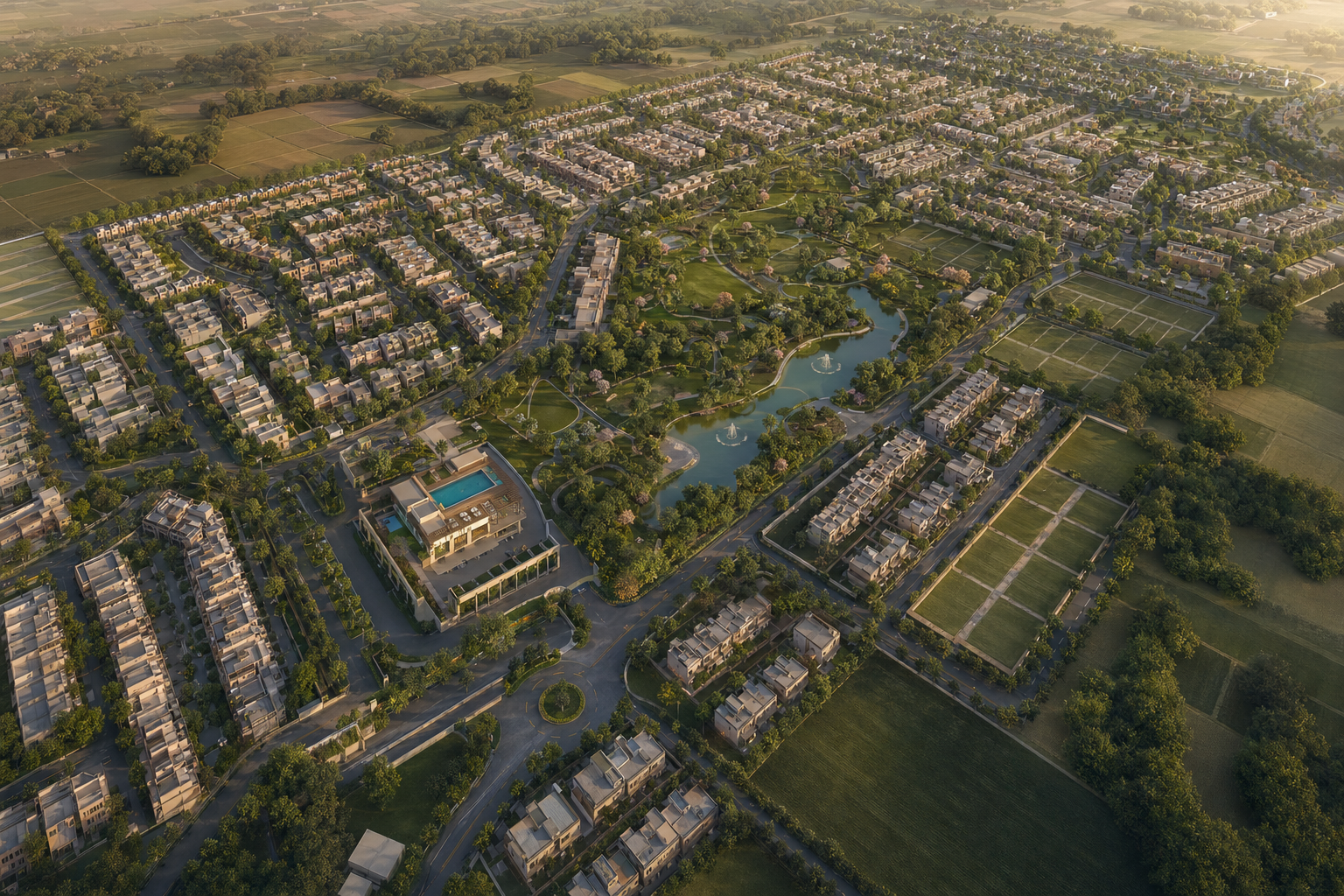 Punjab township aerial view